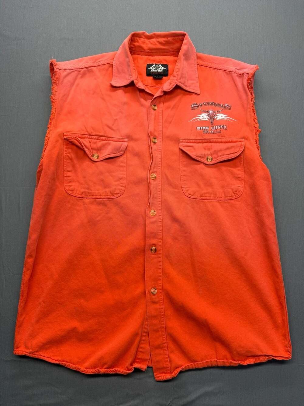 Biker Design Sturgis Bike Week 2004 64th Annual Sleeveless Button-Up Shirt